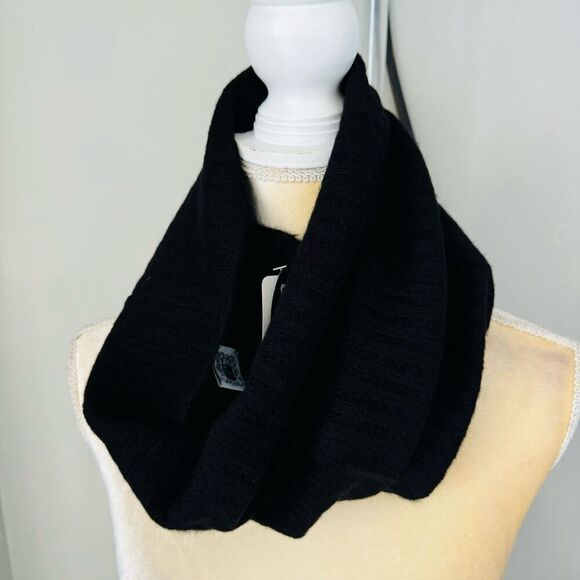Portolano 100% Cashmere Infinite Neck‎ Warmer Scarf, Luxurious  Black, NWT - Picture 8 of 12
